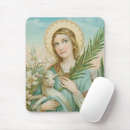 Hl. Agnes von Rom (MH 01) Mousepad (Mit Mouse)