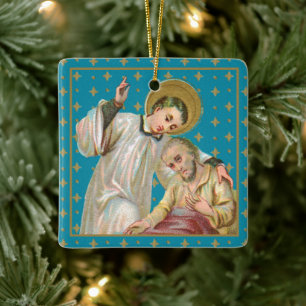 Hl. Aloysius & Pestopfer (M 006) Keramikornament