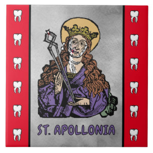 Hl. Apollonia mit gezogenem Zahn (Nürnberg) Fliese