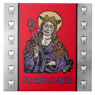 Hl. Apollonia mit gezogenem Zahn (Nürnberg) Fliese