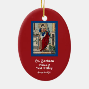 Hl. Barbara mit Artillerie (M 007) Keramik Ornament
