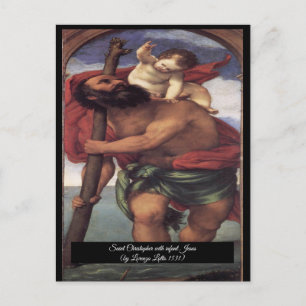 Hl. Christophorus mit dem Jesuskind Postkarte