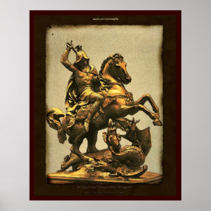 Hl. Georg erschlägt den Drachen Kunstprint Poster