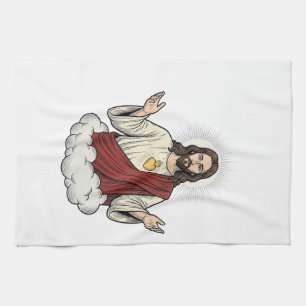 Hl.-Herz-Andachtsmotiv Vintage-Stich-Design_1 Geschirrtuch