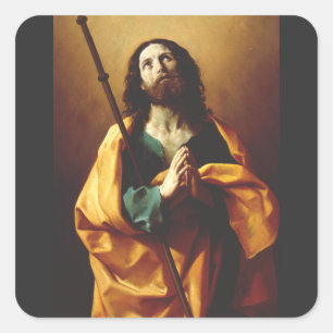 Hl. Jakobus der Ältere von Guido Reni Kunst Quadratischer Aufkleber