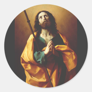 Hl. Jakobus der Ältere von Guido Reni Kunst Runder Aufkleber