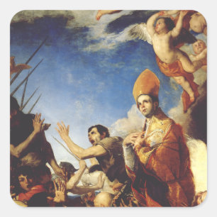 Hl. Januarius, Bischof von Benevent - Fine Art Quadratischer Aufkleber