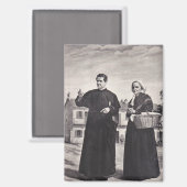 Hl. Johannes Bosco mit Mutter Magnet (Vorderseite/Rückseite)