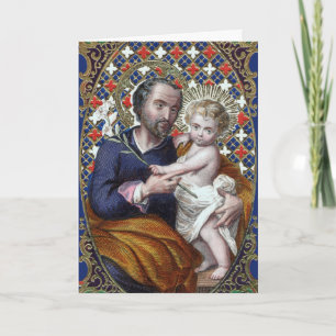 Hl. Joseph und das Jesuskind (DPT 002) Feiertagskarte