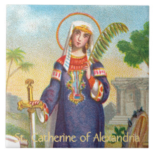 Hl. Katharina von Alexandrien in ägyptischer Trach Fliese