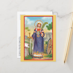 Hl. Katharina von Alexandrien in ägyptischer Trach Postkarte