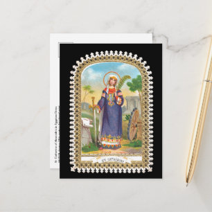 Hl. Katharina von Alexandrien in ägyptischer Trach Postkarte
