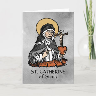 Hl. Katharina von Siena mit Kreuz auf dem Herzen Karte