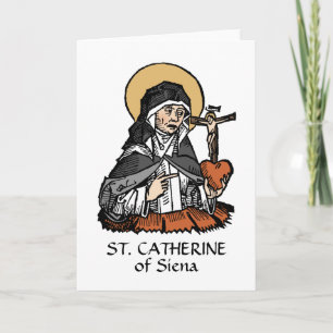 Hl. Katharina von Siena mit Kreuz auf dem Herzen Karte
