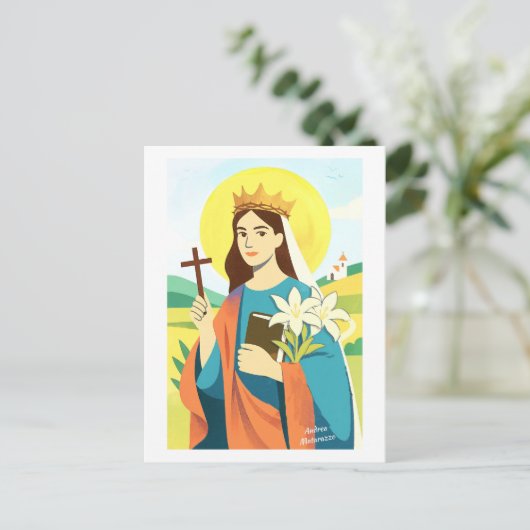 Hl. Katharina von Siena Postkarte (Stehend Vorderseite)
