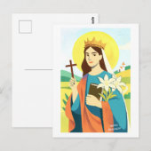 Hl. Katharina von Siena Postkarte (Vorne/Hinten)