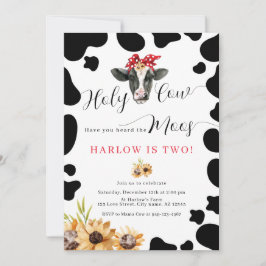 Hl. Kuh Country Farm Sonnenblume Geburtstag Einladung