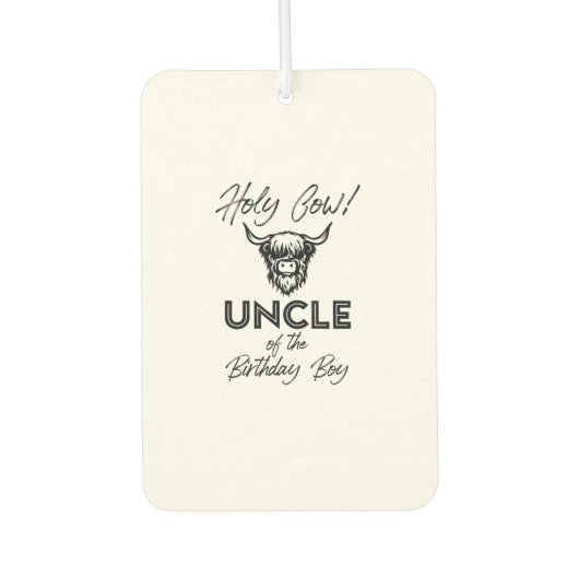 Hl. Kuh Onkel des Geburt Boy Highland Cow 1 Autolufterfrischer (Vorderseite)
