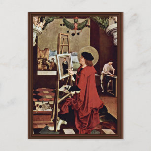 Hl. Lukas malt die Madonna-Altarflügel Postkarte