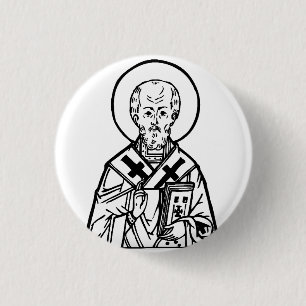Hl. Nikolaus von Myra byzantinische orthodoxe Ikon Button