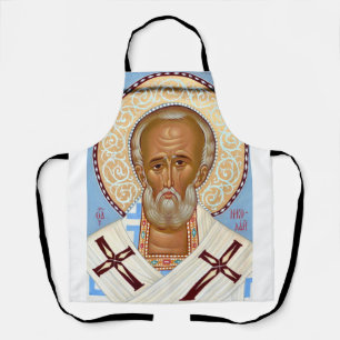 Hl. Nikolaus von Myra Premium-Orthodoxe Kunst Schürze