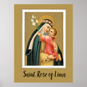Hl. Rosa von Lima und das Jesuskind (M 023) Poster