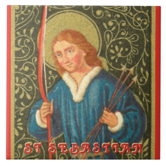 Hl. Sebastian (PA 01b) Fliese (Vorderseite)