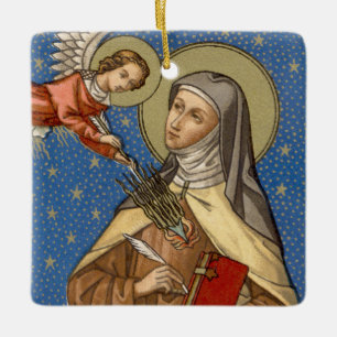 Hl. Teresa von Avila (28. Okt) Keramikornament