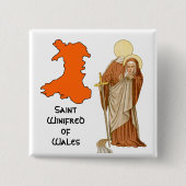Hl. Winifred von Wales (P 002) Button (Vorderseite)