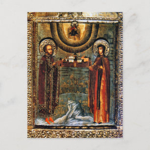 Hl. Xenia von Rom orthodoxe christliche Ikone Postkarte
