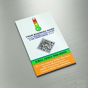 HLK-Heizung & Klimaanlage   QR-Code & Logo Magnetische Visitenkarte