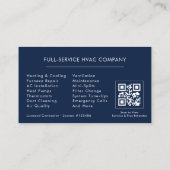 HLK Navy Blau Silber QR-Code Visitenkarte (Rückseite)