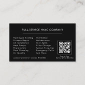 HLK Schwarz Silber QR-Code Visitenkarte (Rückseite)
