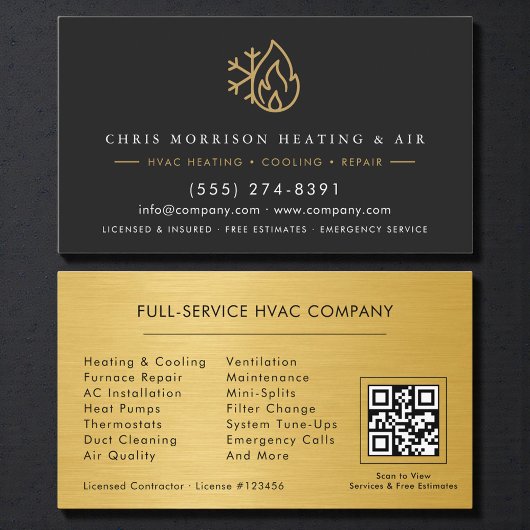 HLK-Service- und Installations-QR-Code Visitenkarte
