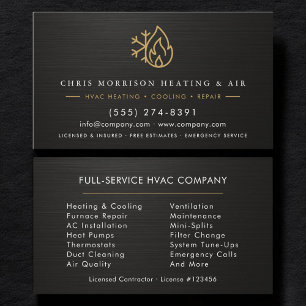 HLK-Serviceunternehmen Black Gold Metallic Visitenkarte