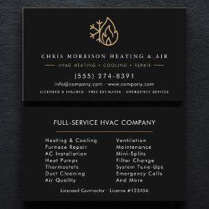 HLK-Serviceunternehmen Black Gold Modern Visitenkarte