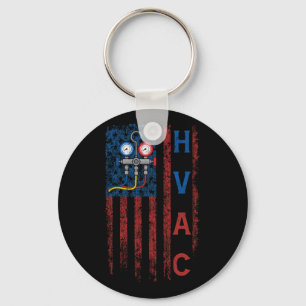HLK-Techniker Amerikanische Flagge USA Vintage Schlüsselanhänger