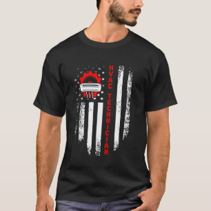 HLK-Techniker USA-Flagge Mechaniker Reparateur T-Shirt