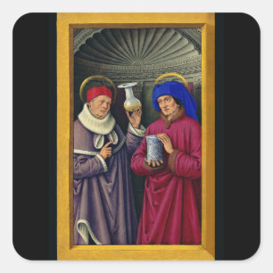 Hll. Kosmas und Damian Schutzpatrone des Gesundhei Quadratischer Aufkleber