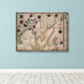 HM 41 Fernost aus einem portolanischen Atlas Leinwanddruck (Insitu (Holzboden))