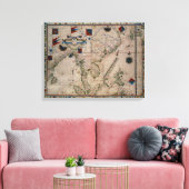 HM 41 Fernost aus einem portolanischen Atlas Leinwanddruck (Insitu (Wohnzimmer))