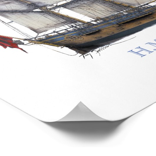 HM Bark Endevor 1768, tony fernandes Poster (Ecke)