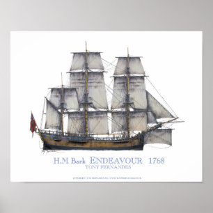 HM Bark Endevor 1768, tony fernandes Poster