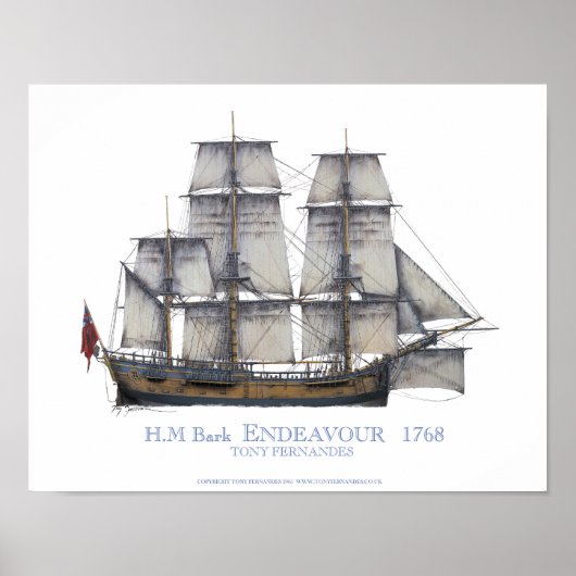 HM Bark Endevor 1768, tony fernandes Poster (Vorne)