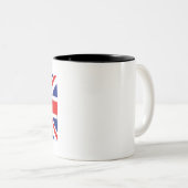 HM KING CHARLES III UNION JACK FLAG ZWEIFARBIGE TASSE (VorderseiteRechts)