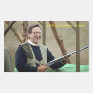 HM König Konstantine II. von Griechenland Rechteckiger Aufkleber
