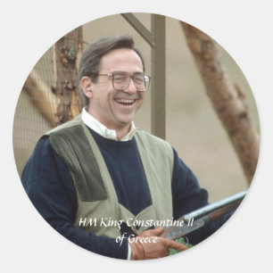 HM König Konstantine II. von Griechenland Runder Aufkleber