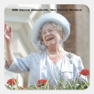 HM Königin Elisabeth, Königin Mutter 1990 Quadratischer Aufkleber
