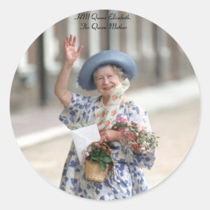 HM Königin Elizabeth The Queen-Mother 1988 Runder Aufkleber