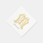 HM Monogram oder MH Monogram Napkins Serviette (Ecke)